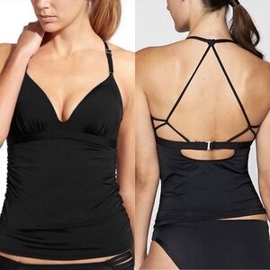 Athleta Black Molded Cup Prism Small Tall Tankini
